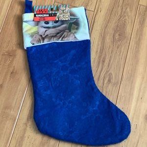 The Mandalorian Blue Christmas Stocking Star Wars By RUZ New 16" Grogu Baby Yoda